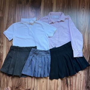 Zara Uniform Bundle 2 Collared Shirts and 3 Pleated Skirts